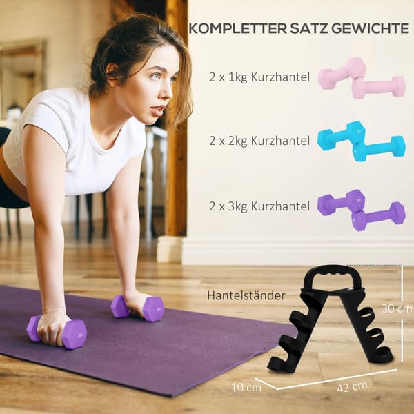 Dumbbells, Hexagonal Design, Kompakt Opbevaringsstativ,Dumbbell