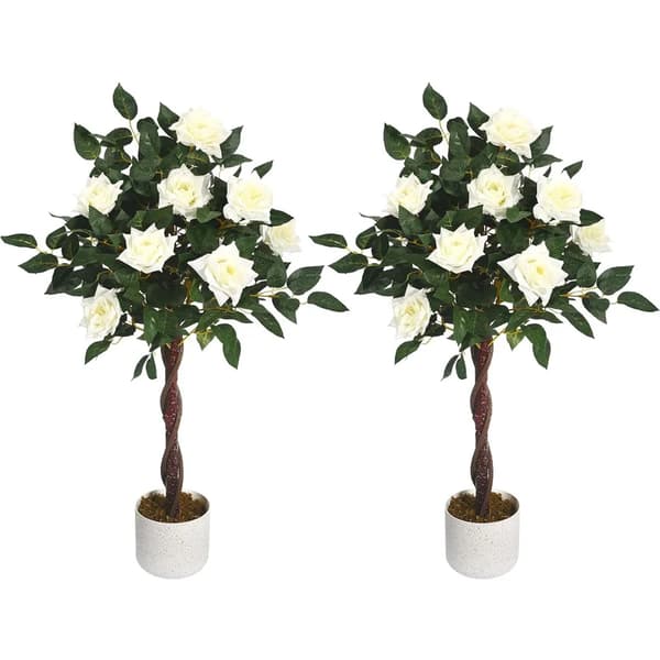 Konstgjord Rosenträd, Realistisk Design, Lättskött,90cm