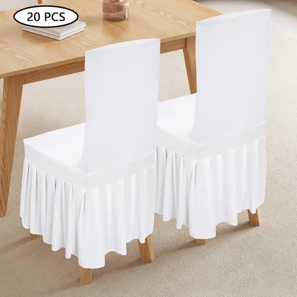 Stolsöverdrag, avtagbara och tvättbara, elegant design,VIT