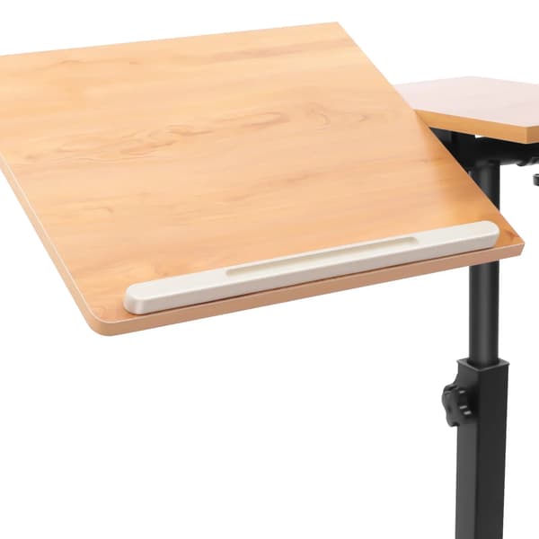 Justerbart Computerbord, Mobil Rullende Vogn, Ergonomisk Højdejustering,BRUN