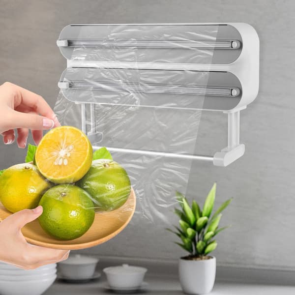 Väggmonterad Dispenser, 3-i-1 Design, Enkel Installation,M, GRÅ