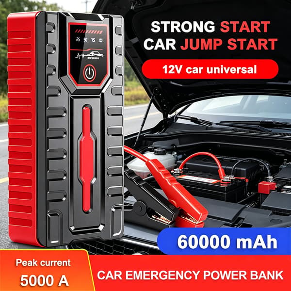 Bil Jump Starter, 5000A Spidsstrøm, Bærbar Power Bank,GRÅ