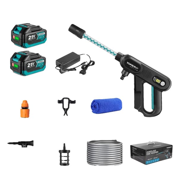 Högtryckstvätt, 220 Bar Tryck, Justerbart Munstycke, 2xBatteri Set-Box