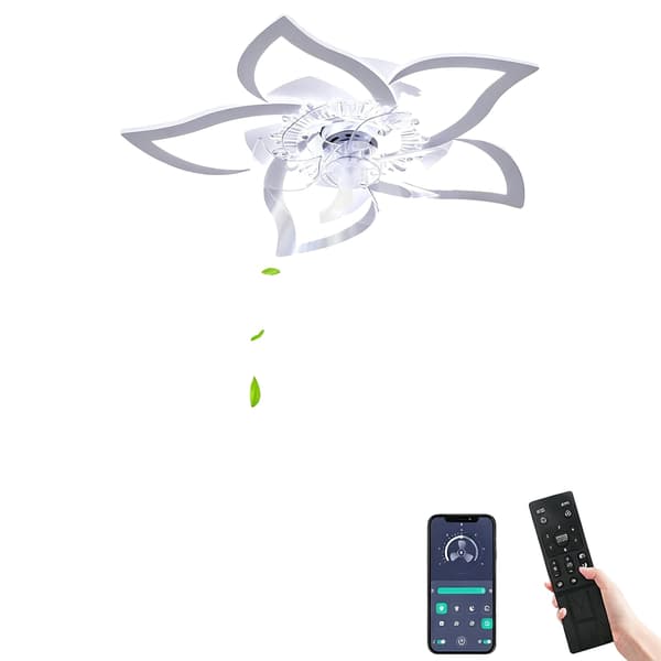 Loftventilator Lys, Smart App Kontrol, 6-Hastighedsfunktion,HVID