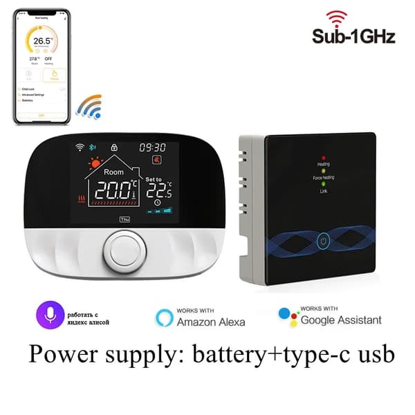 Termostat, Programmerbar Kontrol, Stemmesassistent Kompatibel,WiFi