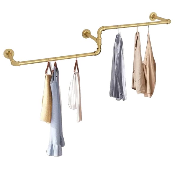 Klädstång, Väggmonterad, Robust Metalldesign,Guld