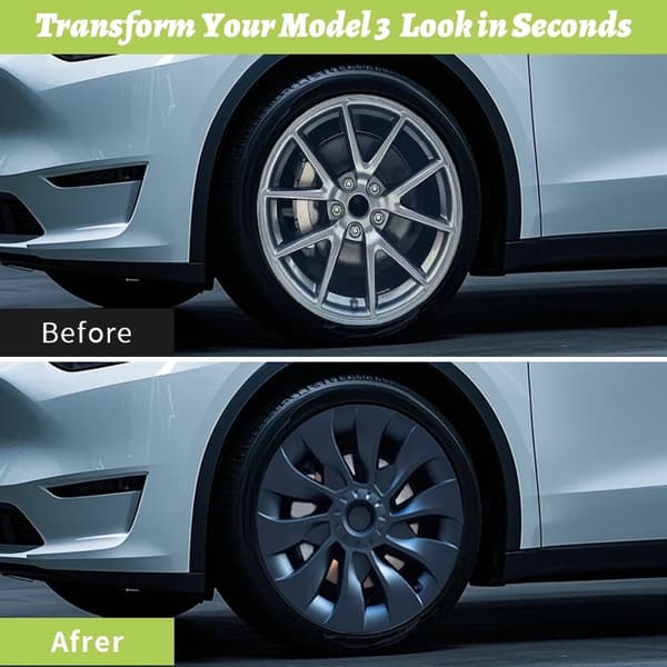 Hjulafdækning, Holdbart ABS-materiale, Passer til Tesla Model 3,18 Tommer Sakura, Tesle, Model 3 18 Tommer