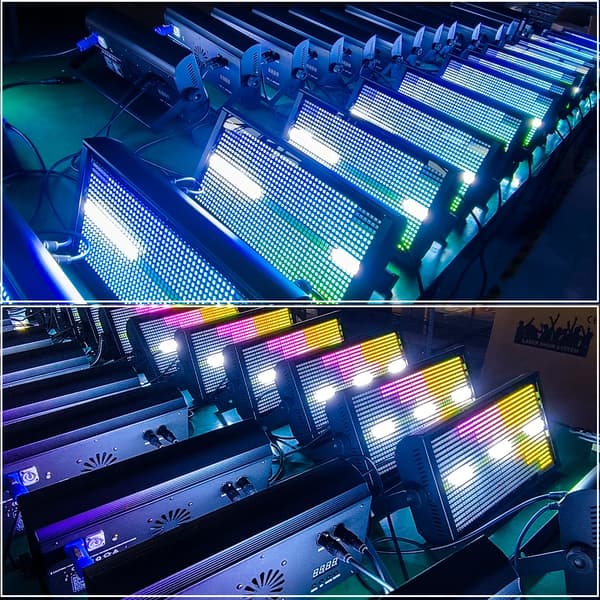 Scenbelysningseffekt, DMX-kontroll, superljus strobe-funktion,100V-240V EU Plug, 4PCS