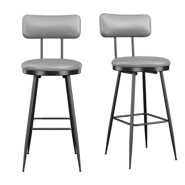 Barstol, Modern Design, Hållbar Metallram,Grå-2 st