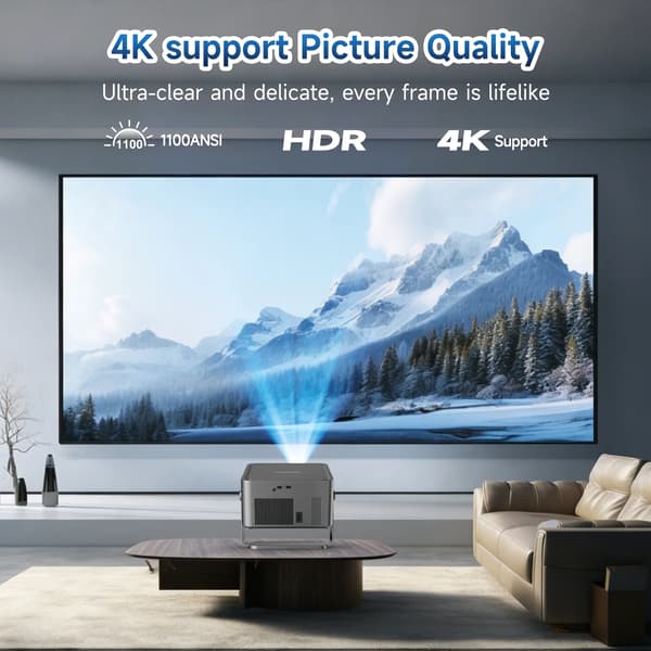 Projektor, UHD-understøttelse, indbygget streaming,HY450GTV