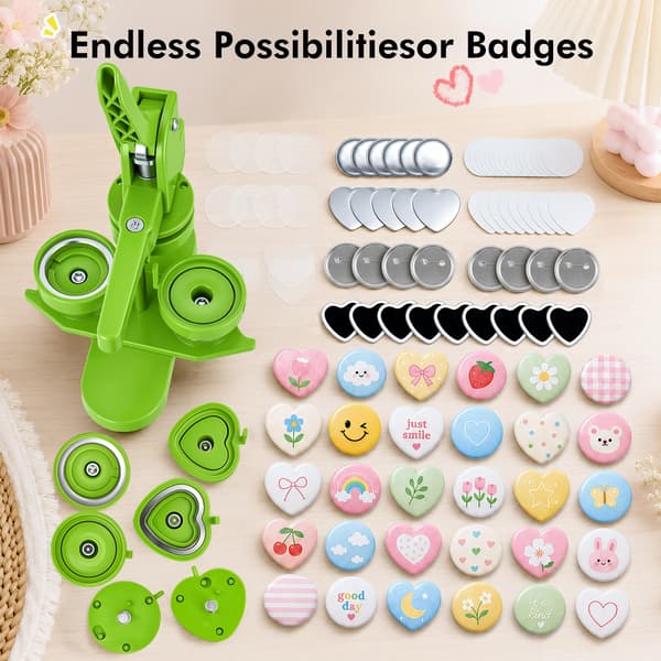Knappmakare, Ergonomisk Design, Komplett Kit,grön