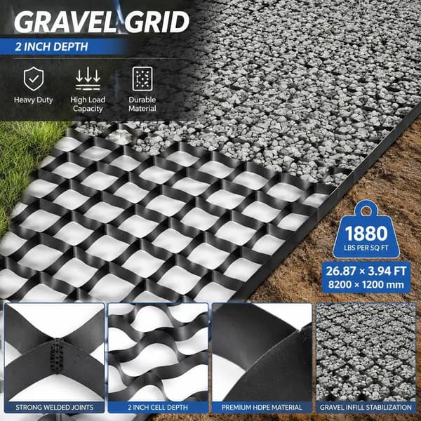Grusgitter, Jordstabilisering, Holdbart HDPE Materiale,lys grøn