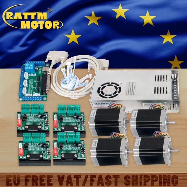 CNC Controller Kit, 3/4 Akse Konfiguration, Steppermotor Kompatibilitet,4 akse sæt