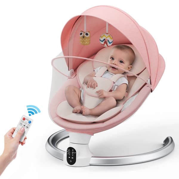 Elektrisk Babygunga, Bluetooth-kontroll, 5 Gungvinklar,ROSA