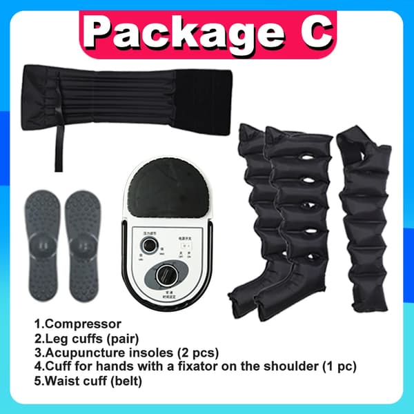 Massager, Justerbare Manchetter, Luftkompressionsterapi,Pakke C