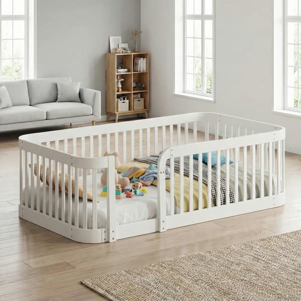 Spädbarnsskydd, Modulär Design, Säkra Rundade Kanter,VIT