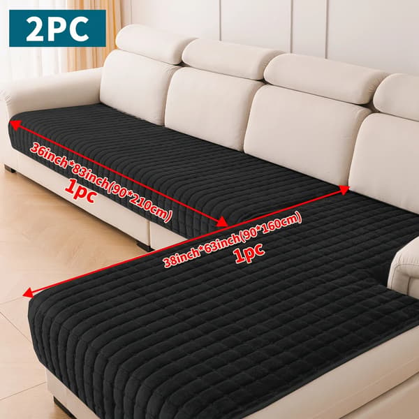 Sofaovertræk, Antiskrid Design, Nem Pleje,sort, 2pc-d