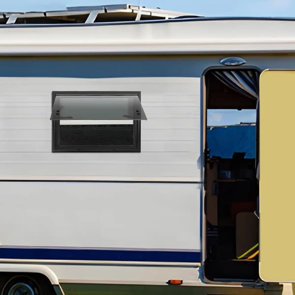 RV-vindue, integreret insektnet, nem installation,sort