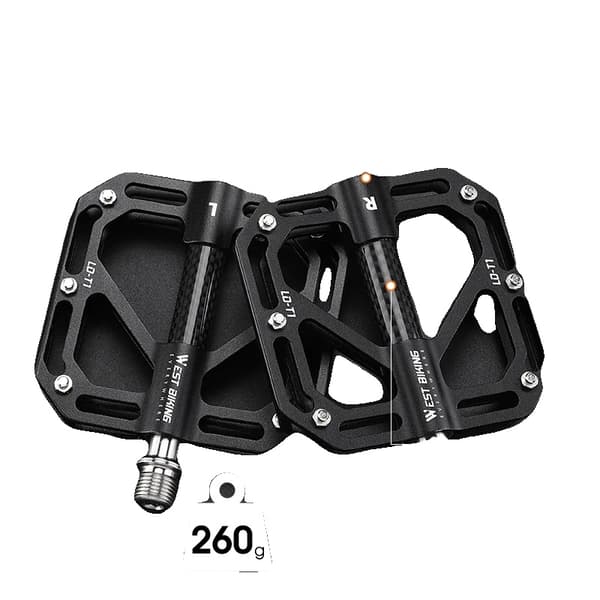 Flade pedaler, titaniumlegering, ultra-glatte lejer,LDT1 PRO Sort