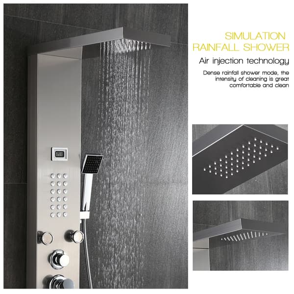 Duschpanel, Multifunktion, LCD-display,Borstad