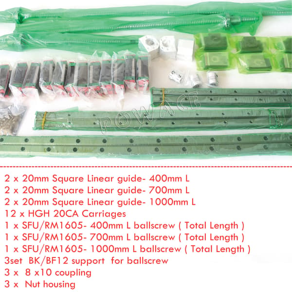 Lineær Guide System, Kugleskrue Sæt, Høj Præcisionskomponenter,HGH20-400/700/1100mm