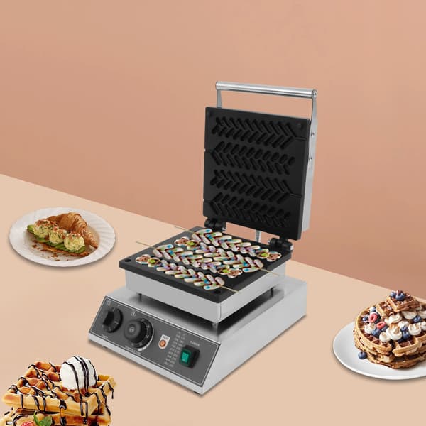 Våffeljärn, Vetestråform, Non-Stick Beläggning,svart