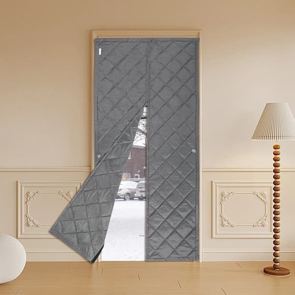 Dørgardin, Termisk Isolering, Støjreduktion,GRÅ, W100cm*H210cm