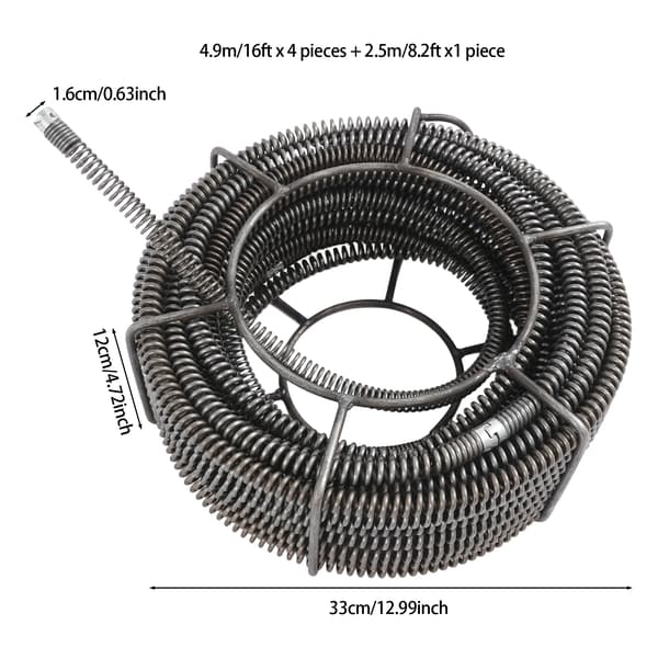 Avloppsrensare, 16 mm diameter, rostfri konstruktion,Grå