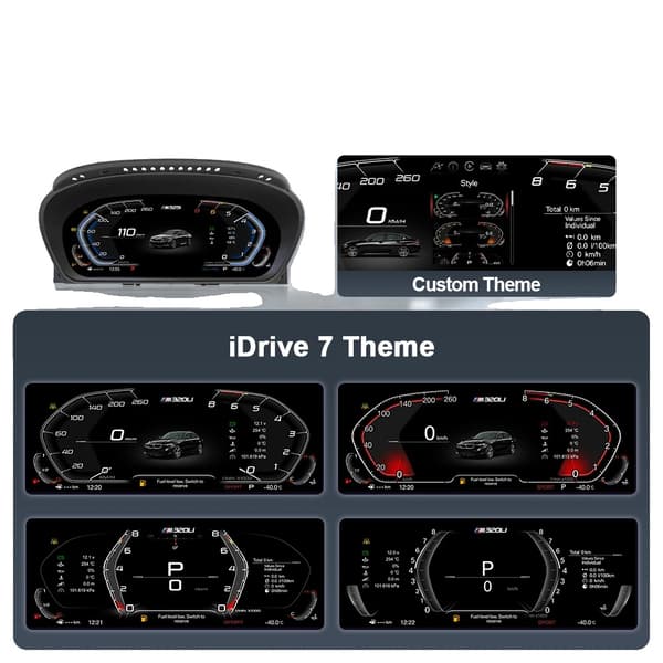 Digital måler dashboard cluster, trådløs Carplay, Android Auto support,E60 standardversion