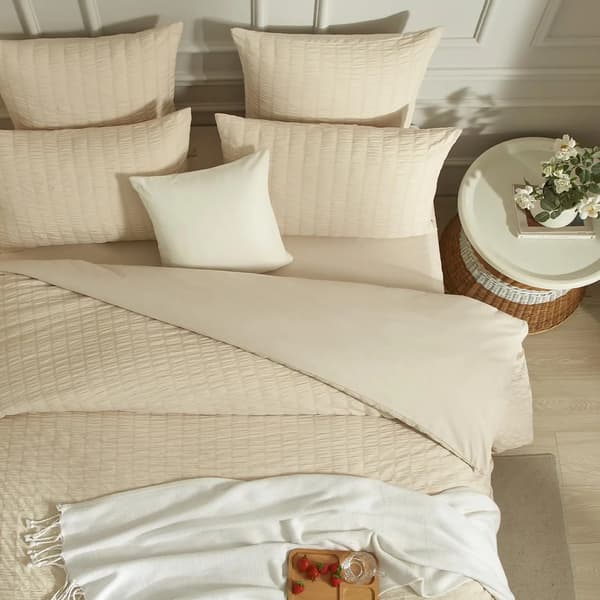 Sängkläder, Mjuk Mikrofiber, Lättskött Design,Beige, set