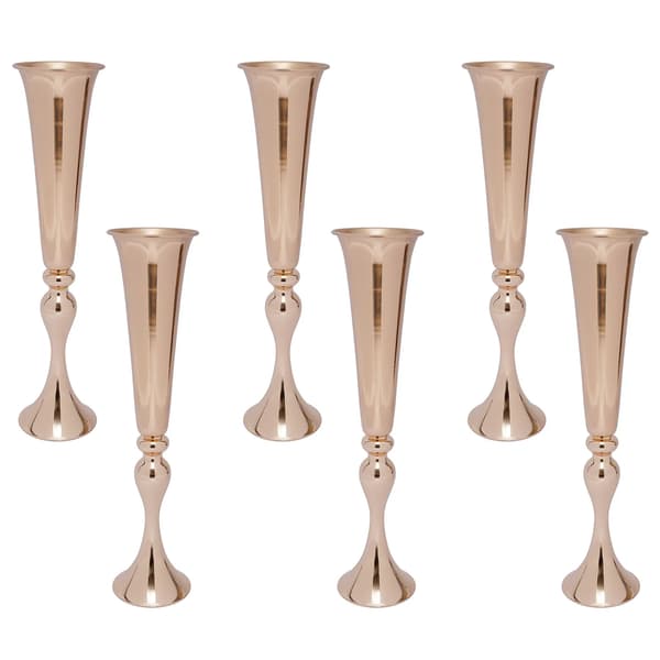 Trumpetvaser, Sæt af 6, Elegant Skrivebordsdisplay,Guld