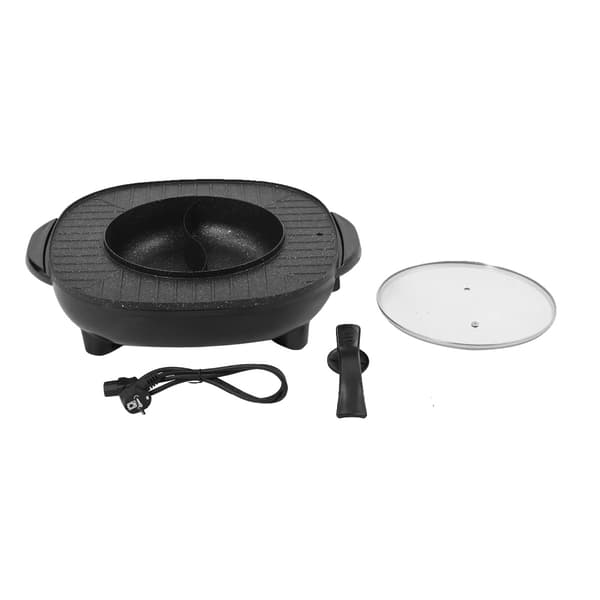 Elektrisk Kedel, Multifunktionel Madlavning, Non-stick Design,sort