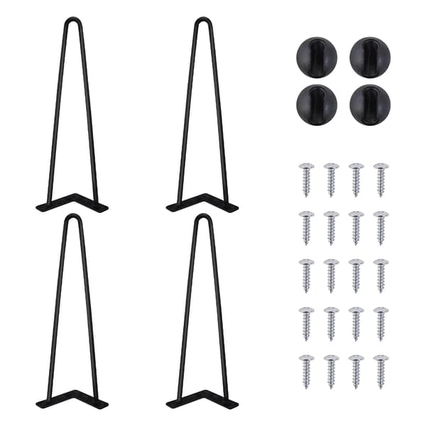 Bordben, Sæt af 4, Hårnål Design,16Inch - 2 Stang