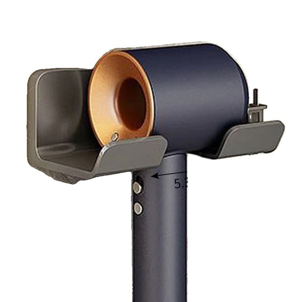 Hårtorkshållare, Väggmonterad, Platsbesparande Design,A-Grå-2pcs