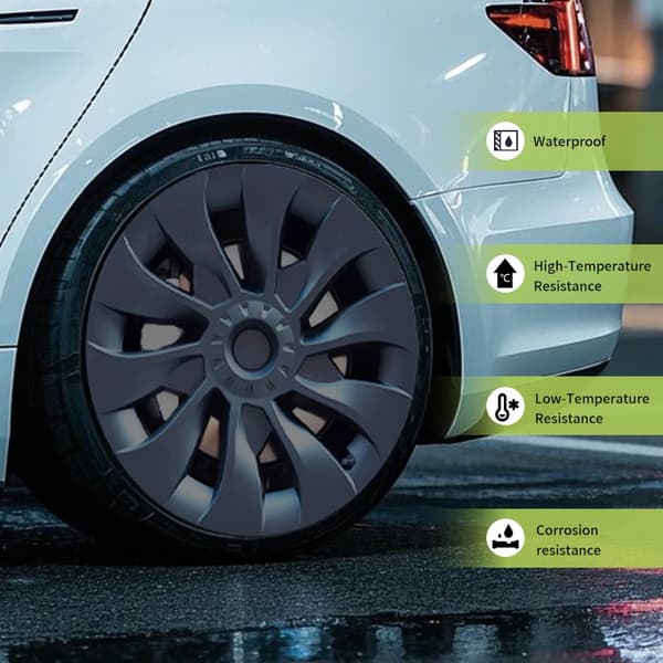 Hjulafdækning, Holdbart ABS-materiale, Passer til Tesla Model 3,18 Tommer Sakura, Tesle, Model 3 18 Tommer