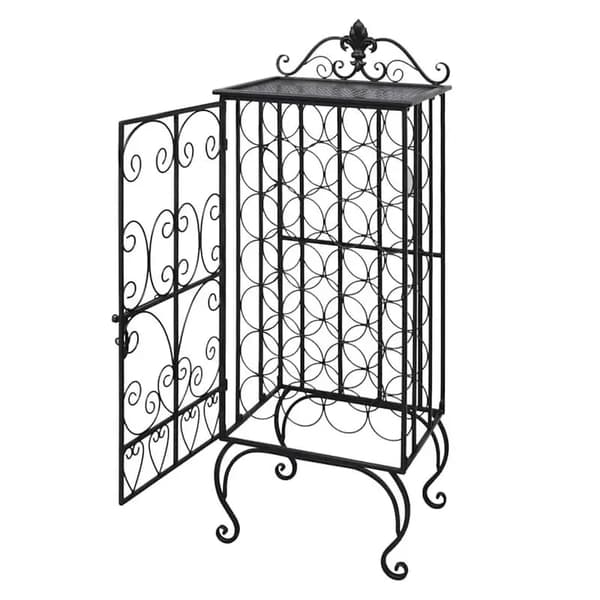 Vinhållare, fristående metalldesign, rymmer 28 flaskor,Typ1