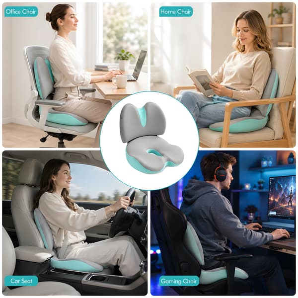 Sæde pude, Hukommelsesskum, Ergonomisk støtte,grøn