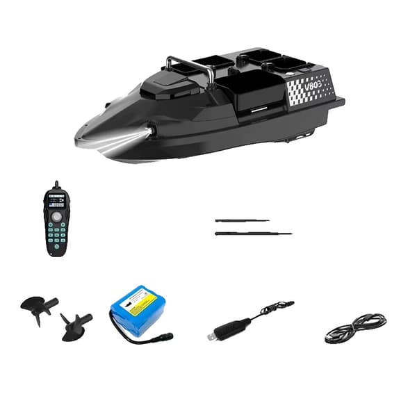 Bait Boat, GPS Navigation, 500m Rækkevidde,sort
