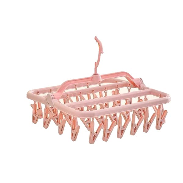 Tørrerack, Sammenklappelig Design, 32 Klemmer,Pink