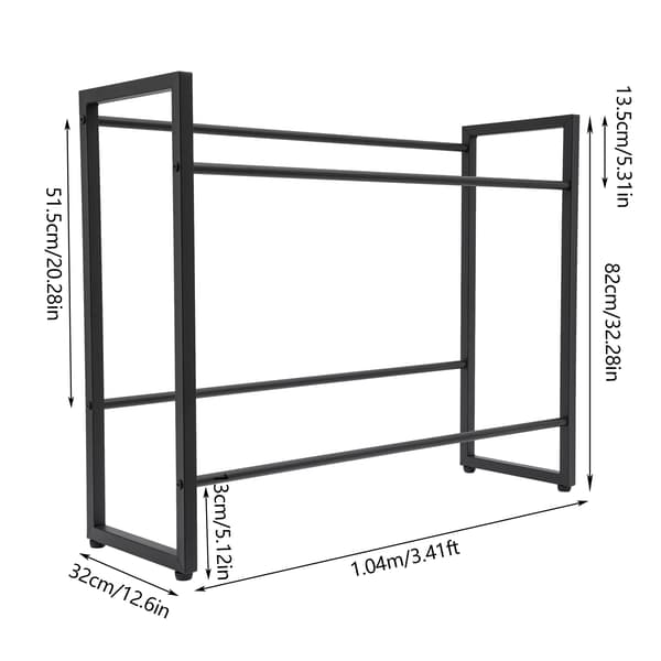 Drikke Kasse Rack, Robust Kulstofstål, 2-Niveau Design,sort