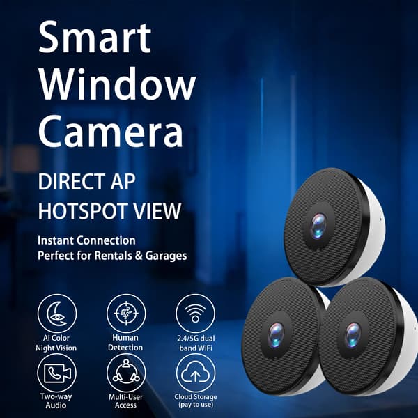 Säkerhetskamera, 2K Ultra HD, Dual Band Wi-Fi,3PCS