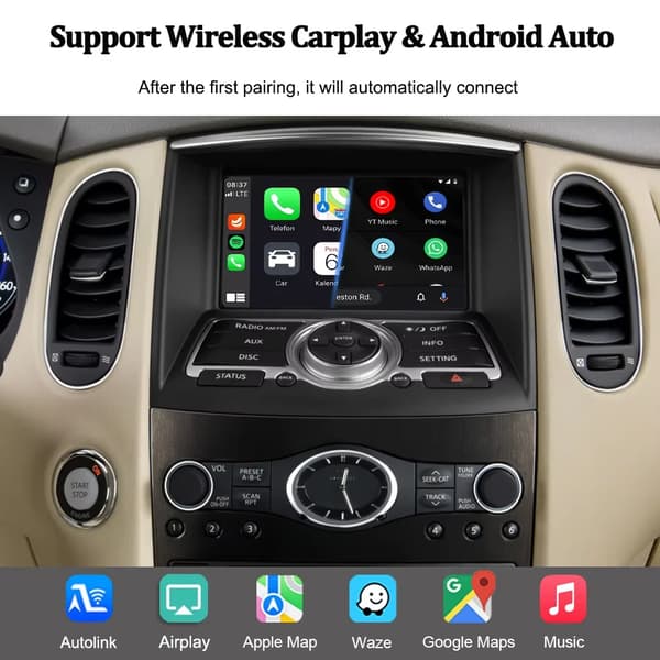 CarPlay og Android Auto Interface, Trådløs og Kablet Forbindelse, Problemfri Integration,HD Skærm