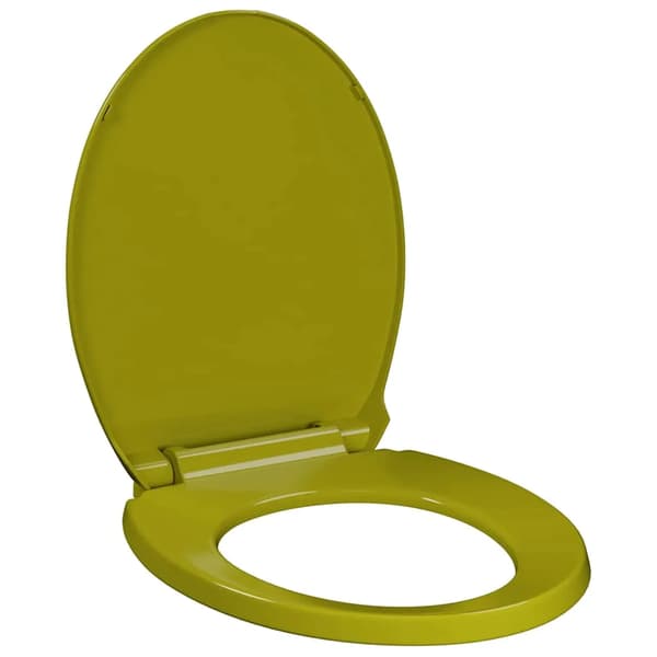 Toiletbræt, blød lukke-mekanisme, holdbart plastik,hær grøn