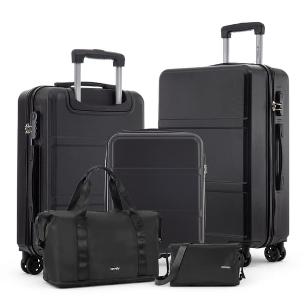 Kuffertsæt, Holdbart Materiale, Ergonomisk Design,Sort (20+24+28 tommer)