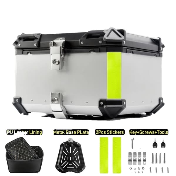 Top Case, Universell Passform, Vattentät Design,65L-Silver