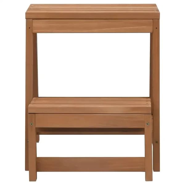 Foldbar Trappestol, Solid Fyrretræ, Pladsbesparende Design,Bronze