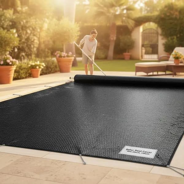 Solvarme Pool Cover, Effektiv Isolering, Multifunktionel Beskyttelse,Sort