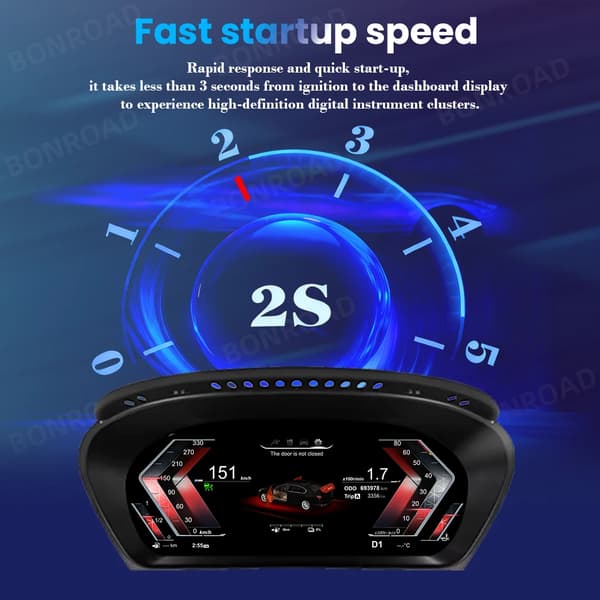 Digitalt Instrument Cluster, 12,3 Tommer Skærm, Kompatibel med Køretøjer E60 E61,E60 E61