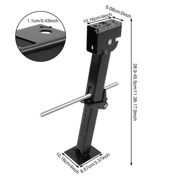 Trailer Stabilizer Jack, Justerbar Højde, Holdbart Kulstofstål,Sort