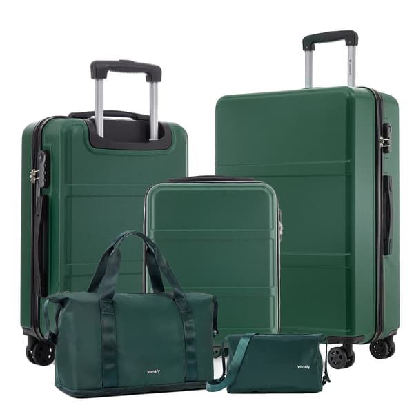 Kuffertsæt, Holdbart Materiale, Ergonomisk Design,Mørkegrøn (20+24+28 tommer)